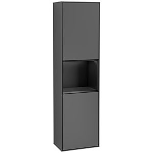 Villeroy und Boch Finion Hochschrank F460PDGK 41,8x151,6x27cm, links, Regal Black matt lacquer, Anthracite matt