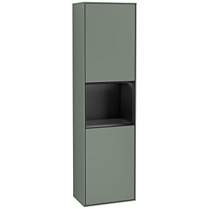 Villeroy und Boch Finion Hochschrank F460PDGM 41,8x151,6x27cm, links, Regal Black Matt Lacquer, Olive Matt Lacquer
