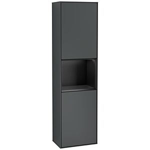 Villeroy et Boch armoire Finion F460PDHG 41.8x151.6x27cm, gauche, étagère Black Matt Lacquer , Midnight Blue Matt Lacquer
