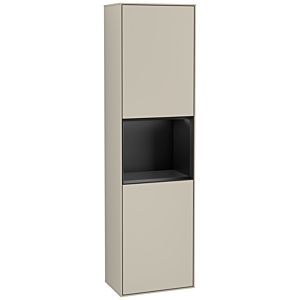 Villeroy und Boch Finion Hochschrank F460PDHH 41,8x151,6x27cm, links, Regal Black Matt Lacquer, Sand Matt Lacquer