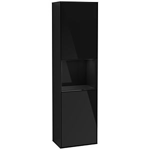 Villeroy und Boch Finion Hochschrank F460PHPH 41,8x151,6x27cm, links, Regal Glossy Black Lacquer, Glossy Black Lacquer