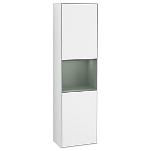 Villeroy et Boch armoire Finion F470GMGF 41.8x151.6x27cm, droite, étagère Olive Matt Lacquer , laqué blanc brillant