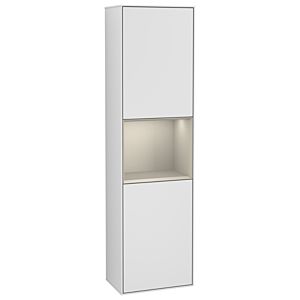 Villeroy und Boch Finion Hochschrank F470HHMT 41,8x151,6x27cm, rechts, Regal Sand Matt Lacquer, White matt lacquer