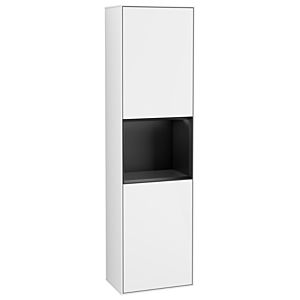 Villeroy et Boch armoire Finion F470PDGF 41.8x151.6x27cm, droite, étagère laqué noir mat, laqué blanc brillant