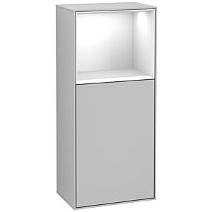 Villeroy and Boch Finion side cabinet F510GFGJ 41.8x93.6x27cm, right, shelf above Glossy White , light gray matt