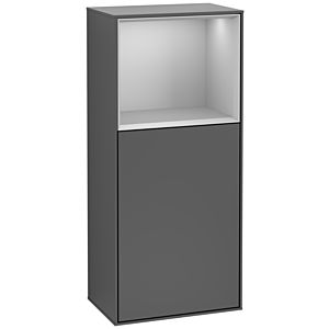 Villeroy and Boch Finion side cabinet F510GJGK 41.8x93.6x27cm, right, shelf above light gray matt, anthracite matt