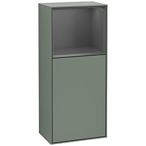 Villeroy and Boch Finion side cabinet F510GKGM 41.8x93.6x27cm, right, shelf above Anthracite Matt , Olive Matt Lacquer