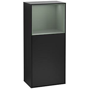 Villeroy und Boch Finion Seitenschrank F510GMPD 41,8x93,6x27cm, rechts, Regal oben Olive Matt, Black matt lacquer