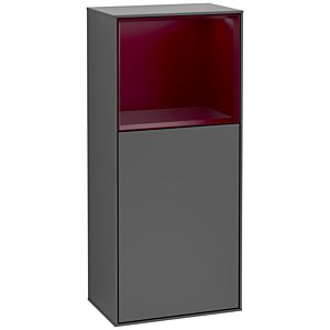 Villeroy und Boch Finion Seitenschrank F510HBGK 41,8x93,6x27cm, rechts, Regal oben Peony Matt, Anthracite matt