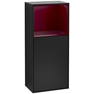 Villeroy and Boch Finion side cabinet F510HBPD 41.8x93.6x27cm, right, shelf above Peony Matt , matt black lacquer