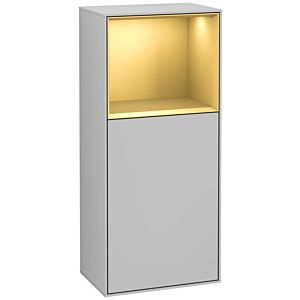 Villeroy und Boch Finion Seitenschrank F510HFGJ 41,8x93,6x27cm, rechts, Regal oben Gold matt, Light grey matt