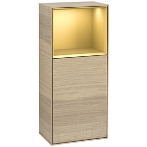 Villeroy und Boch Finion Seitenschrank F510HFPC 41,8x93,6x27cm, rechts, Regal oben Gold Matt, Oak Veneer