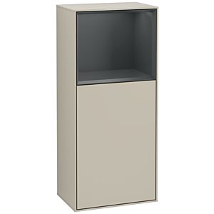 Villeroy und Boch Finion Seitenschrank F510HGHH 41,8x93,6x27cm, rechts, Regal oben Midnight Blue Matt, Sand Matt Lacquer