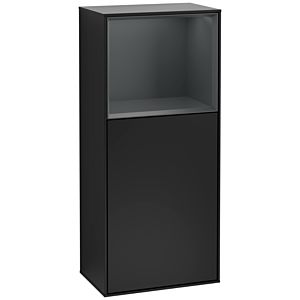 Villeroy et Boch Finion armoire côté F510HGPD 41.8x93.6x27cm, à droite, étagère au- dessus de minuit Blue mat, vernis noir mat