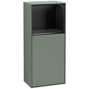 Villeroy and Boch Finion side cabinet F510PDGM 41.8x93.6x27cm, right, shelf above black matt, Olive Matt Lacquer