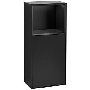 Villeroy und Boch Finion Seitenschrank F510PDPD 41,8x93,6x27cm, rechts, Regal oben Black matt, Black matt lacquer