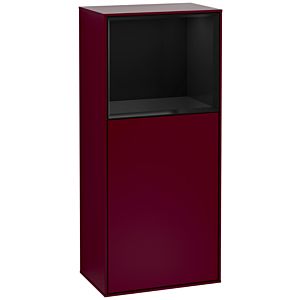 Villeroy und Boch Finion Seitenschrank F510PHHB 41,8x93,6x27cm, rechts, Regal oben Glossy Black, Peony Matt