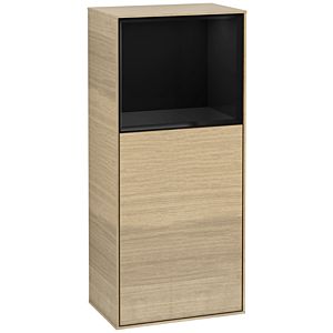 Villeroy und Boch Finion Seitenschrank F510PHPC 41,8x93,6x27cm, rechts, Regal oben Glossy Black, Oak Veneer