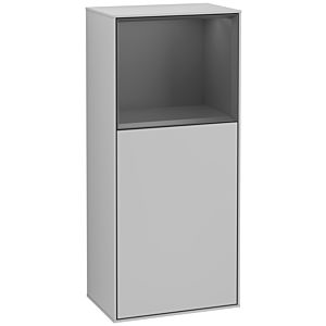 Villeroy und Boch Finion Seitenschrank F520GKGJ 41,8cm, links, Ladestation, Regal Anthracite Matt Lacquer, Light grey matt