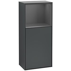 Villeroy und Boch Finion Seitenschrank F520GKHG 41,8cm, links, Ladestation, Regal Anthracite Matt Lacquer, Midnight Blue Matt Lacquer
