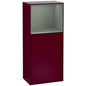 Villeroy and Boch Finion side cabinet F520GMHB 41.8cm, left, charging station, shelf Olive Matt Lacquer , Peony Matt
