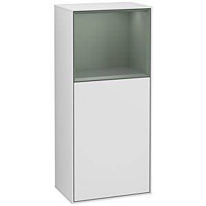 Villeroy und Boch Finion Seitenschrank F520GMMT 41,8cm, links, Ladestation, Regal Olive Matt Lacquer, White matt lacquer