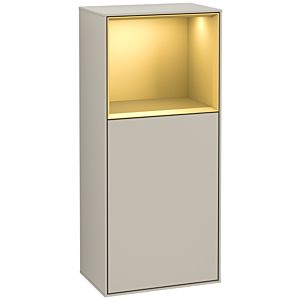 Villeroy und Boch Finion Seitenschrank F520HFHH 41,8cm, links, Ladestation, Regal Gold Matt Lacquer, Sand Matt Lacquer