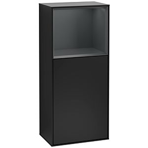 Villeroy und Boch Finion Seitenschrank F520HGPD 41,8cm, links, Ladestation, Regal Midnight Blue Matt Lacquer, Black matt lacquer