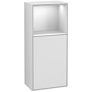 Villeroy und Boch Finion Seitenschrank F520MTMT 41,8cm, links, Ladestation, Regal White matt lacquer, White matt lacquer