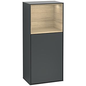 Villeroy und Boch Finion Seitenschrank F520PCHG 41,8cm, links, Ladestation, Regal Oak Venerr, Midnight Blue Matt Lacquer