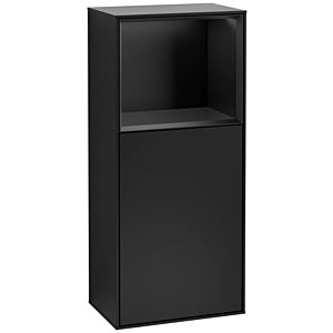 Villeroy und Boch Finion Seitenschrank F520PDPD 41,8cm, links, Ladestation, Regal Black matt lacquer, Black matt lacquer