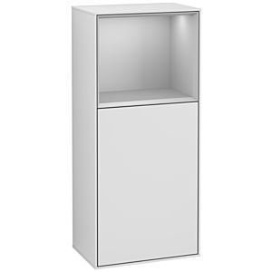 Villeroy und Boch Finion Seitenschrank F530GJMT 41,8cm, rechts, Ladestation, Regal Grey Matt Lacquer, White matt lacquer