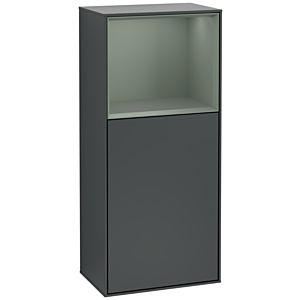Villeroy und Boch Finion Seitenschrank F530GMHG 41,8cm, rechts, Ladestation, Regal Olive Matt Lacquer, Midnight Blue Matt Lacquer