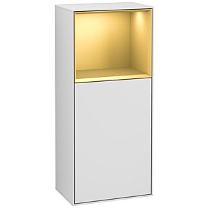 Villeroy und Boch Finion Seitenschrank F530HFMT 41,8cm, rechts, Ladestation, Regal Gold Matt Lacquer, White matt lacquer
