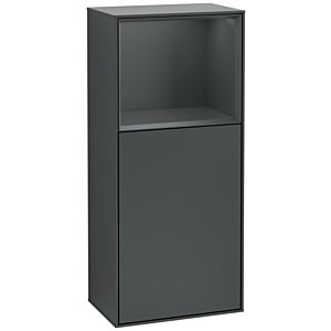 Villeroy und Boch Finion Seitenschrank F530HGHG 41,8cm, rechts, Ladestation, Regal Midnight Blue Matt Lacquer, Midnight Blue Matt Lacquer