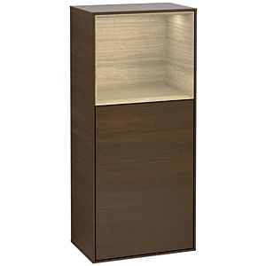 Villeroy und Boch Finion Seitenschrank F530PCGN 41,8cm, rechts, Ladestation, Regal Oak Venerr, Walnut veneer