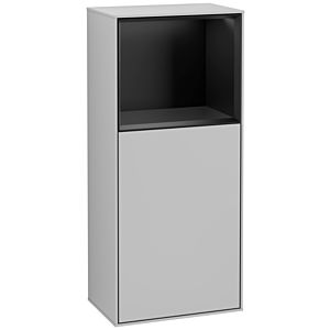 Villeroy und Boch Finion Seitenschrank F530PDGJ 41,8cm, rechts, Ladestation, Regal Black matt lacquer, Light grey matt