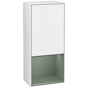 Villeroy and Boch Finion side cabinet F540GMGF 41.8x93.6x27cm, left, shelf below olive matt, glossy white lacquer