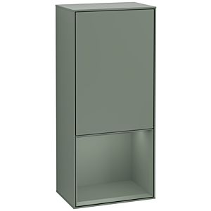 Villeroy and Boch Finion side cabinet F540GMGM 41.8x93.6x27cm, left, shelf below olive matt, Olive Matt Lacquer