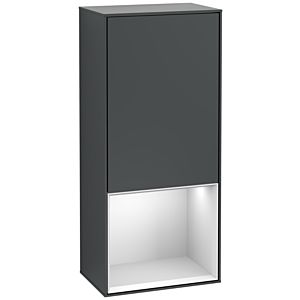 Villeroy and Boch Finion side cabinet F540MTHG 41.8x93.6x27cm, left, shelf below White Matt , Midnight Blue Matt Lacquer