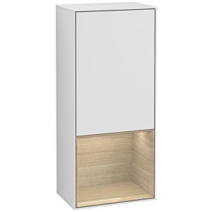 Villeroy et Boch Finion armoire côté F540PCMT 41.8x93.6x27cm, à gauche, au- dessous de plateau Oak Veneer , laqué mat blanc