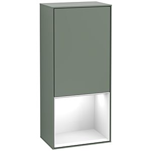 Villeroy and Boch Finion side cabinet F550GFGM 41.8x93.6x27cm, right, shelf below Glossy White , Olive Matt Lacquer
