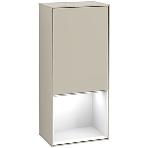 Villeroy und Boch Finion Seitenschrank F550GFHH 41,8x93,6x27cm, rechts, Regal unten Glossy White, Sand Matt Lacquer