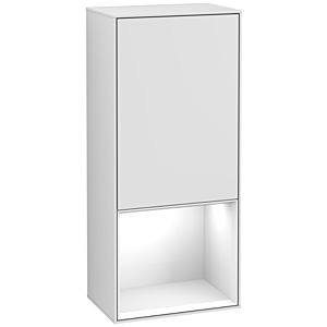 Villeroy et Boch Finion armoire côté F550GFMT 41.8x93.6x27cm, à droite, au- dessous de plateau Glossy White , laqué mat blanc
