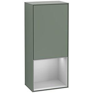 Villeroy und Boch Finion Seitenschrank F550GJGM 41,8x93,6x27cm, rechts, Regal unten Light Grey Matt, Olive Matt Lacquer
