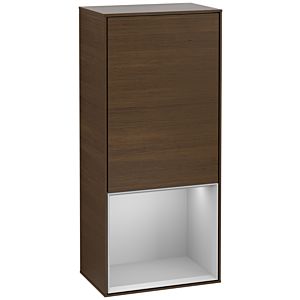 Villeroy und Boch Finion Seitenschrank F550GJGN 41,8x93,6x27cm, rechts, Regal unten Light grey matt, Walnut veneer
