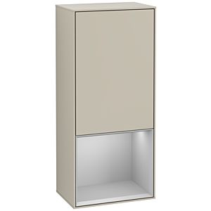 Villeroy und Boch Finion Seitenschrank F550GJHH 41,8x93,6x27cm, rechts, Regal unten Light Grey Matt, Sand Matt Lacquer