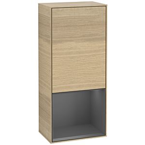 Villeroy und Boch Finion Seitenschrank F550GKPC 41,8x93,6x27cm, rechts, Regal unten Anthracite Matt, Oak Veneer
