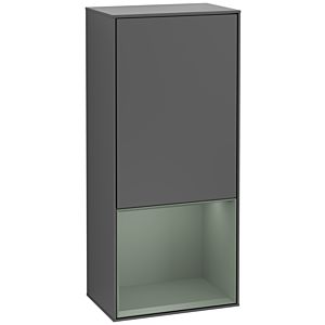Villeroy and Boch Finion side cabinet F550GMGK 41.8x93.6x27cm, right, shelf below olive matt, anthracite matt