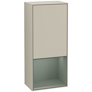 Villeroy und Boch Finion Seitenschrank F550GMHH 41,8x93,6x27cm, rechts, Regal unten Olive Matt, Sand Matt Lacquer